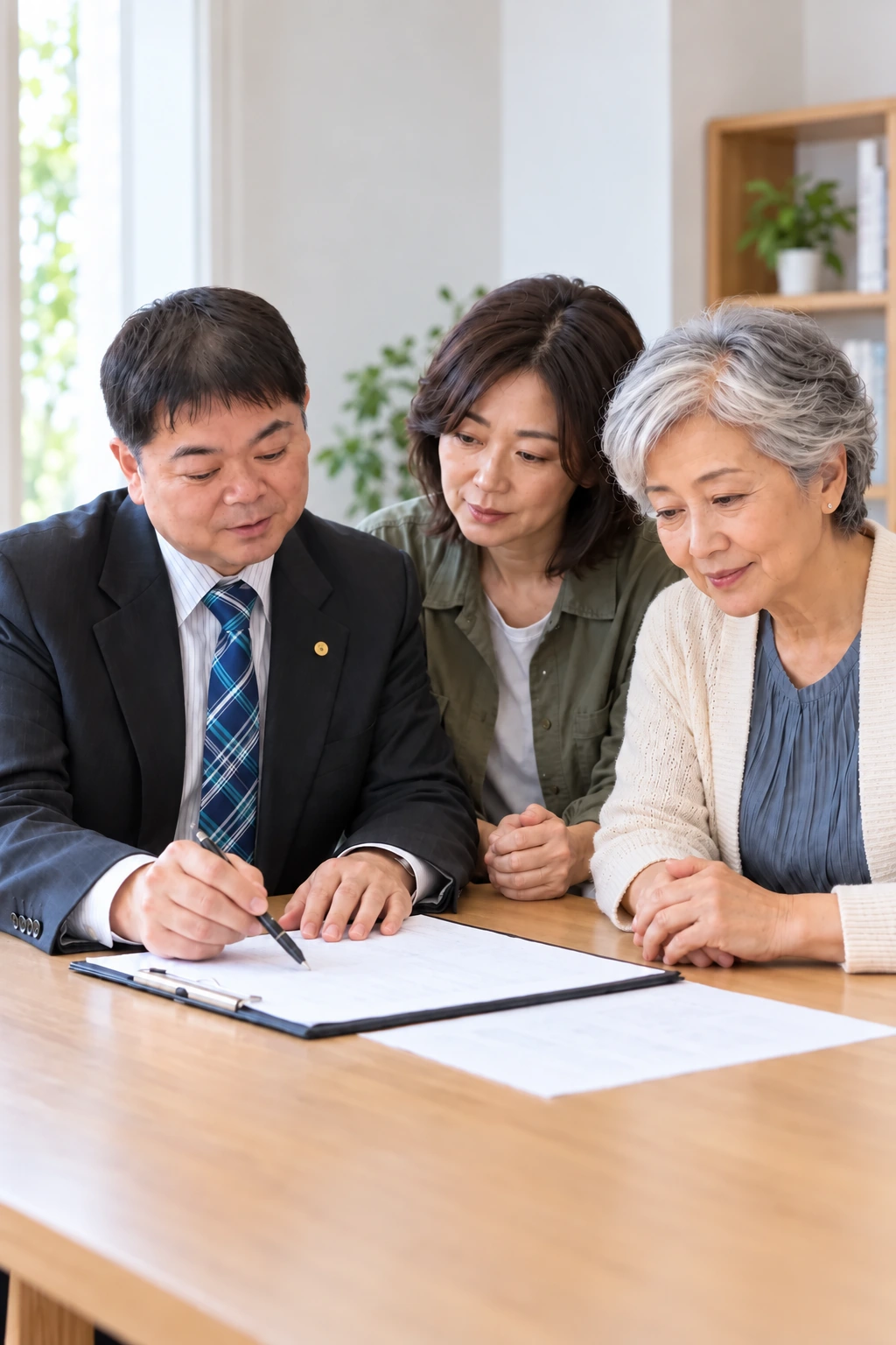 専門家に相談する親子の生成イメージ