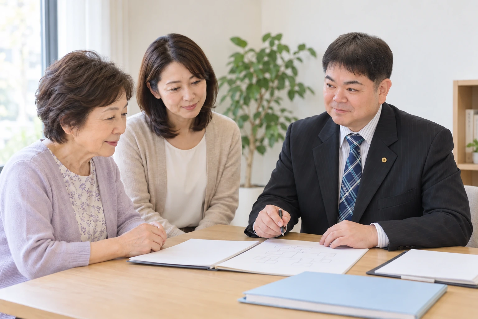 行政書士に相続の手続きを相談するご家族のイメージ