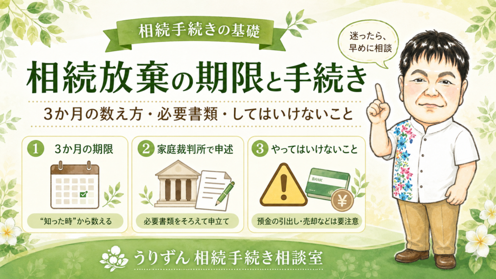 相続放棄の期限と手続き|3か月の数え方・必要書類・してはいけないことを解説するアイキャッチ画像